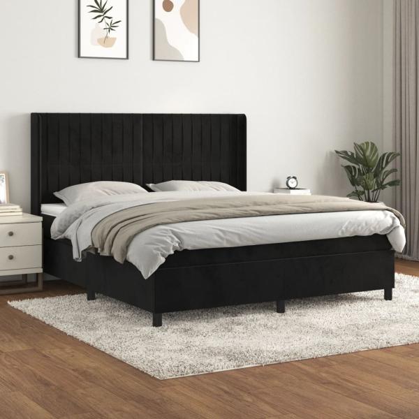 ARDEBO.de - Boxspringbett mit Matratze Schwarz 160x200 cm Samt