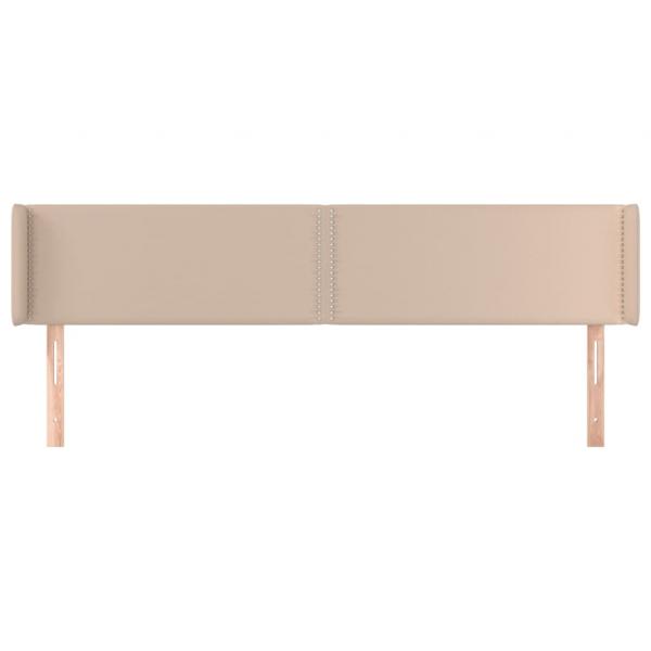 Kopfteil mit Ohren Cappuccino-Braun 203x16x78/88 cm Kunstleder