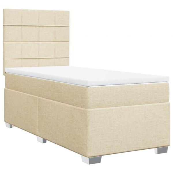 Boxspringbett mit Matratze Creme 90x190 cm Stoff