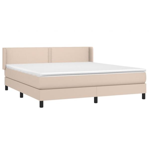 Boxspringbett Matratze Cappuccino-Braun 160x200 cm Kunstleder