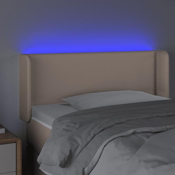 LED Kopfteil Cappuccino-Braun 103x16x78/88 cm Kunstleder