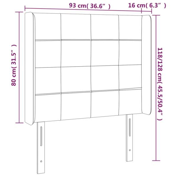 Kopfteil mit Ohren Dunkelblau 93x16x118/128 cm Samt