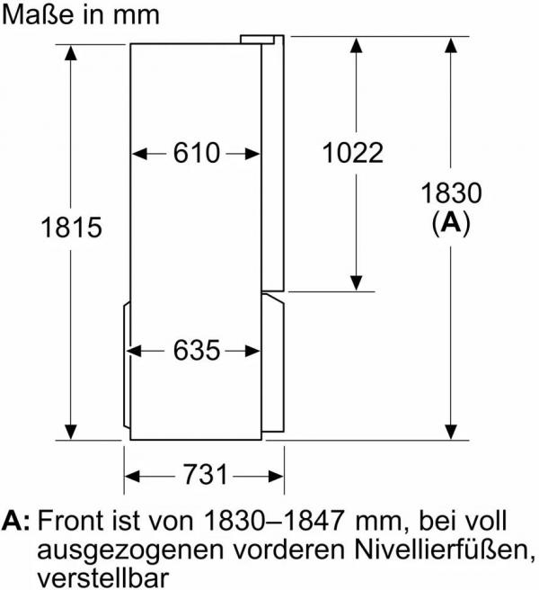 Siemens KF96DAXEA iQ500 Stand Kühl-Gefrierkombination, 90,5 cm breit, 574 L, noFrost, Crushed Eis-/ Eiswürfel-/Wasserspender, Festwasseranschluss, gebürsteter schwarzer Stahl AntiFingerprint