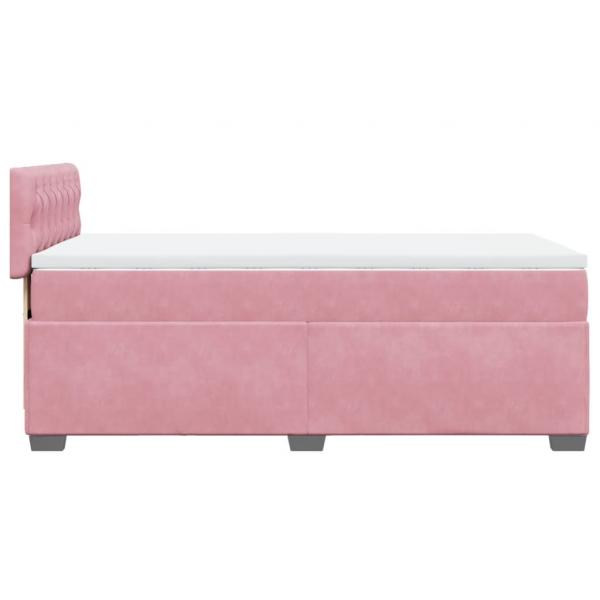 Boxspringbett mit Matratze Rosa 90x190 cm Samt