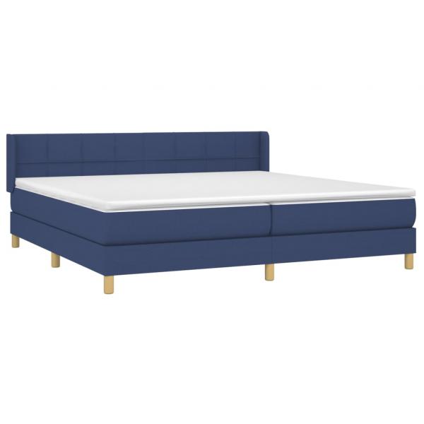 Boxspringbett mit Matratze Blau 200x200 cm Stoff