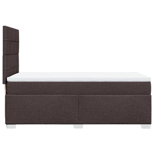 Boxspringbett mit Matratze Dunkelbraun 100x200 cm Stoff