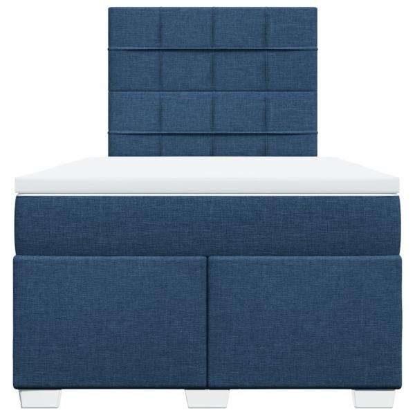 Boxspringbett mit Matratze Blau 120x200 cm Stoff