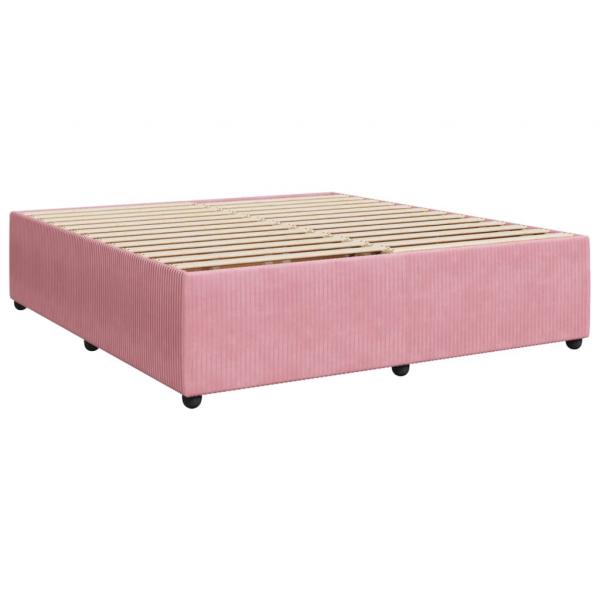 Boxspringbett mit Matratze Rosa 200x200 cm Samt