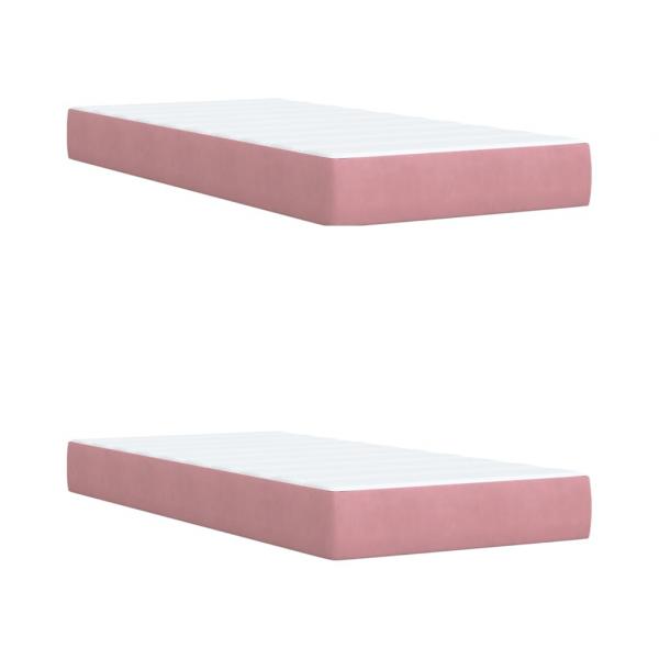 Boxspringbett mit Matratze Rosa 200x200 cm Samt