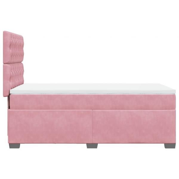 Boxspringbett mit Matratze Rosa 90x190 cm Samt