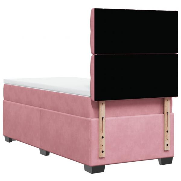 Boxspringbett mit Matratze Rosa 90x190 cm Samt