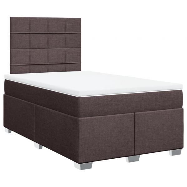 Boxspringbett mit Matratze Dunkelbraun 120x200 cm Stoff