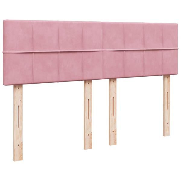 Boxspringbett mit Matratze Rosa 140x190 cm Samt