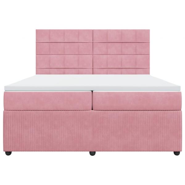 Boxspringbett mit Matratze Rosa 200x200 cm Samt