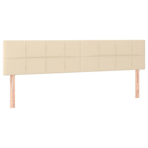 Boxspringbett mit Matratze Creme 200x200 cm Stoff