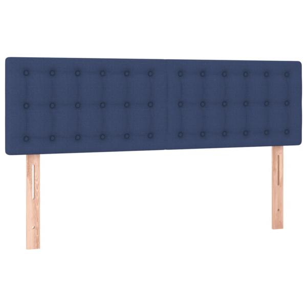 Boxspringbett mit Matratze Blau 140x190 cm Stoff