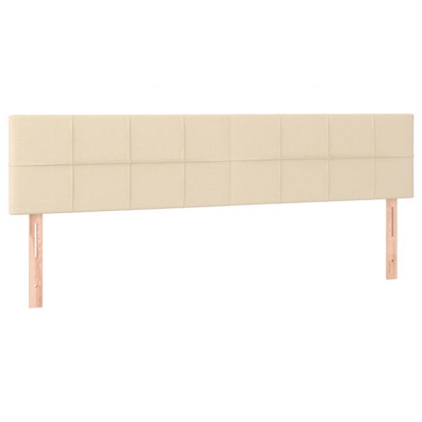 Kopfteile 2 Stk. Creme 100x5x78/88 cm Stoff