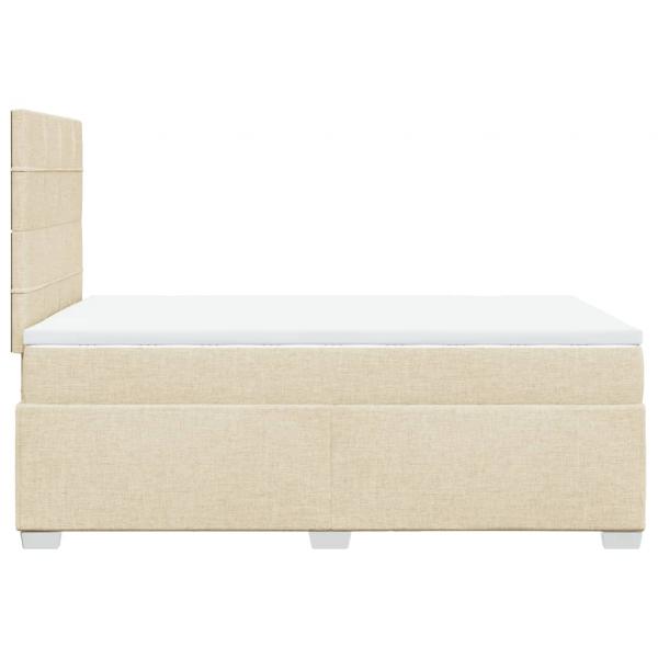 Boxspringbett mit Matratze Creme 120x190 cm Stoff