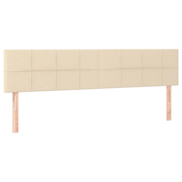 Boxspringbett mit Matratze Creme 200x200 cm Stoff