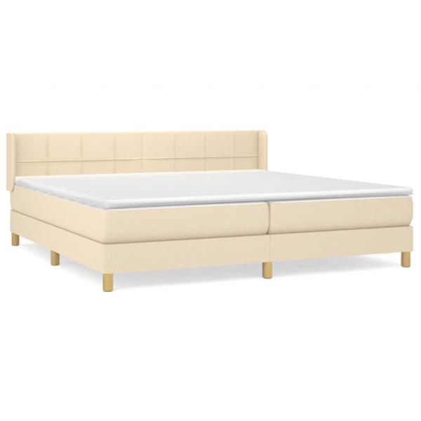 Boxspringbett mit Matratze Creme 200x200 cm Stoff