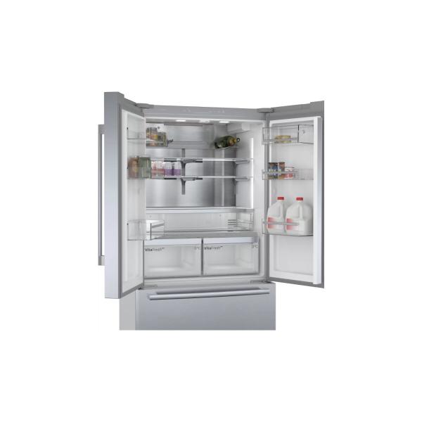 Bosch KFF96PIEP Stand Kühl-Gefrierkombination, 573 L, 90,5cm breit, LED-Beleuchtung, Eis-/Wasserspender, Home Connect, Edelstahl mit Antifingerprint