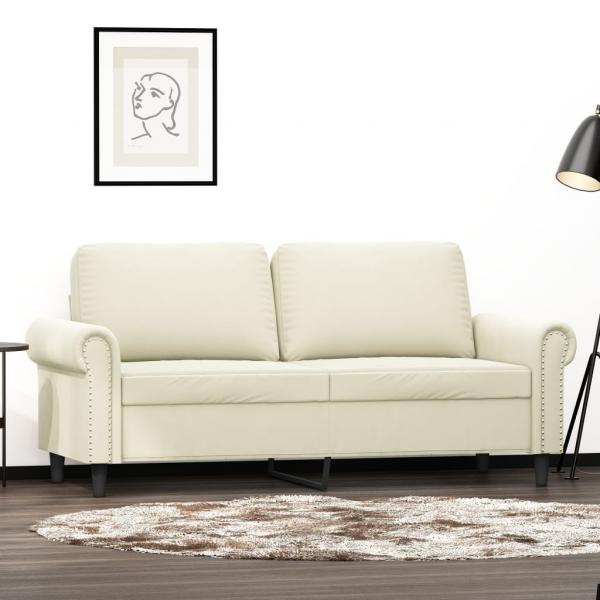 ARDEBO.de - 2-Sitzer-Sofa Creme 140 cm Samt