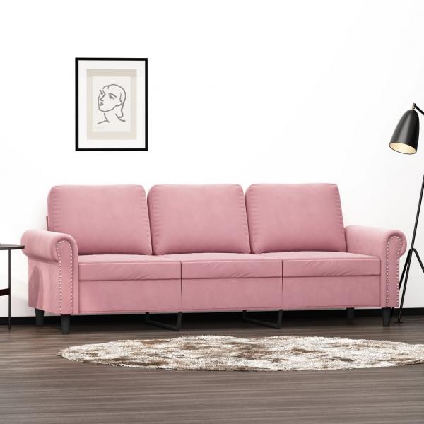 ARDEBO.de - 3-Sitzer-Sofa Rosa 180 cm Samt