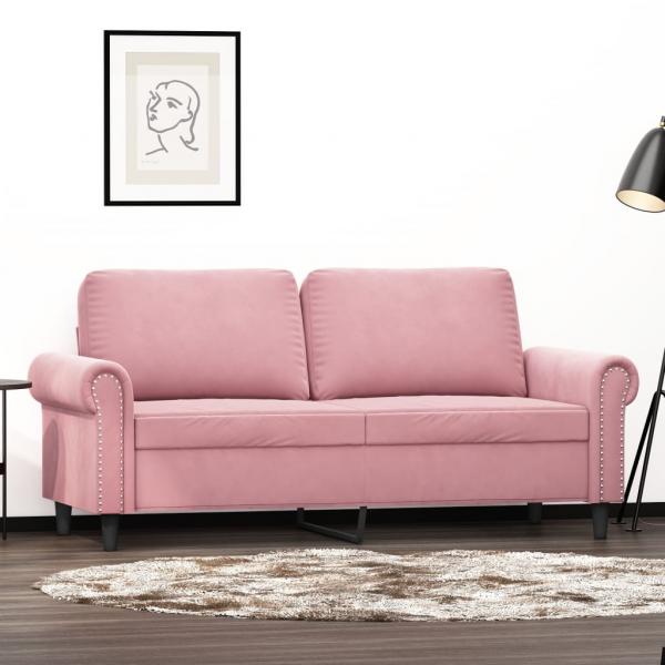 ARDEBO.de - 2-Sitzer-Sofa Rosa 140 cm Samt