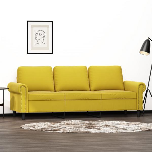 ARDEBO.de - 3-Sitzer-Sofa Gelb 180 cm Samt