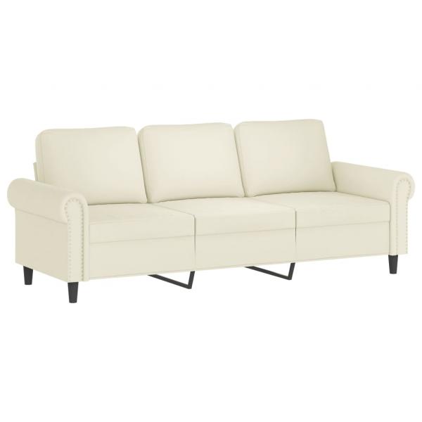 3-Sitzer-Sofa Creme 180 cm Samt