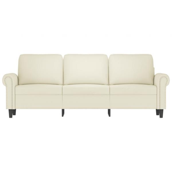 3-Sitzer-Sofa Creme 180 cm Samt