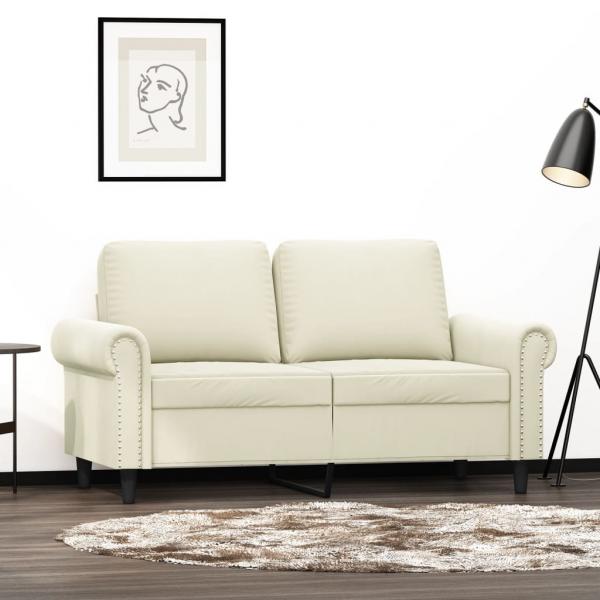 ARDEBO.de - 2-Sitzer-Sofa Creme 120 cm Samt