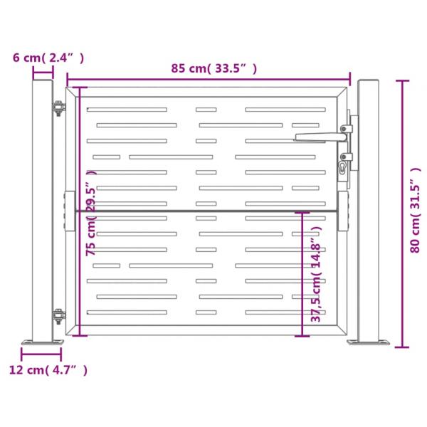 Gartentor 105x80 cm Cortenstahl Quadratisches Design