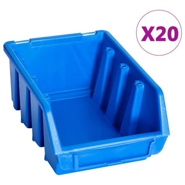 ARDEBO.de - Stapelboxen 20 Stk. Blau Kunststoff