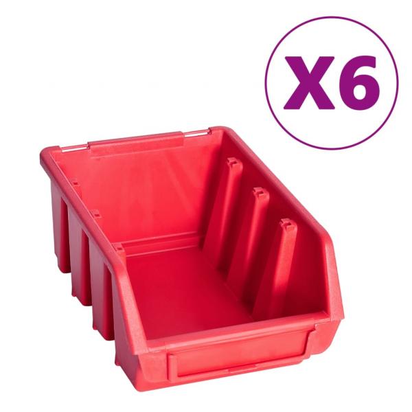 39-tlg. Behälter-Set für Kleinteile mit Wandplatten Rot Schwarz