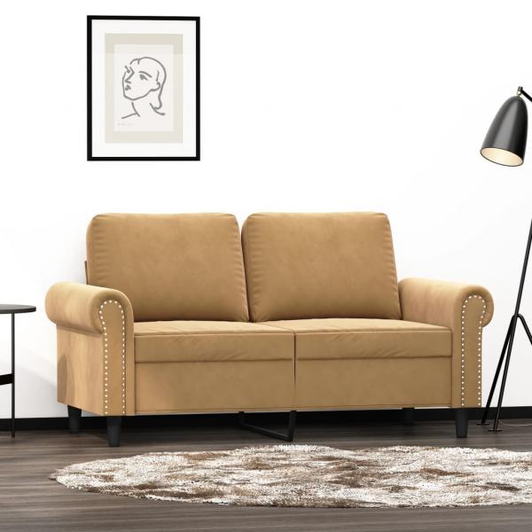 ARDEBO.de - 2-Sitzer-Sofa Braun 120 cm Samt