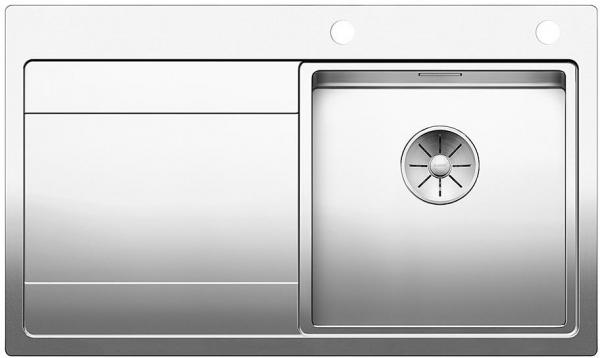 ARDEBO.de Blanco Divon II 45 S-IF Edelstahlspüle mit Ablauffernbedienung, Becken rechts, Edelstahl Seidenglanz (521658)