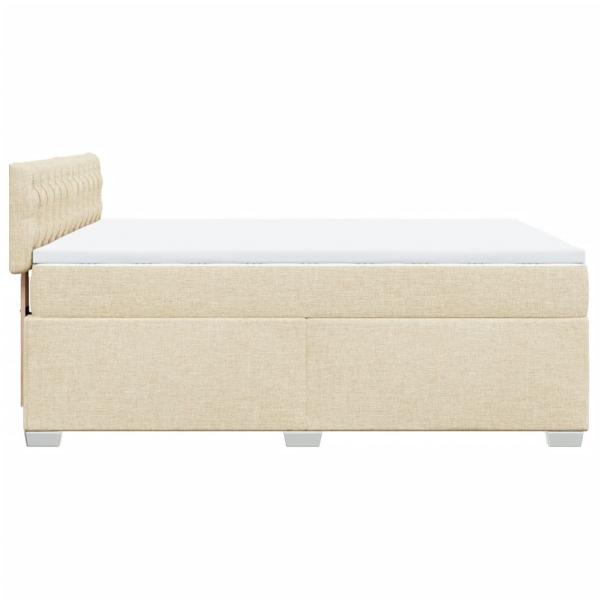 Boxspringbett mit Matratze Creme 160x200 cm Stoff