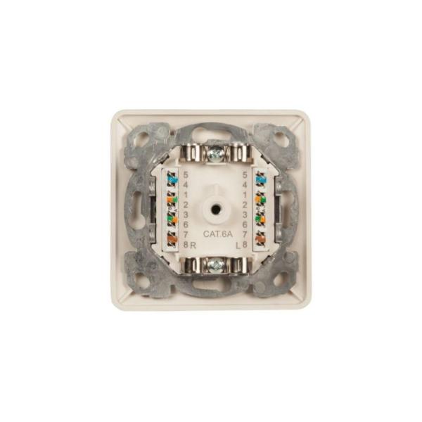 EFB-Elektronik Datendose Cat.6A 500MHz rechts/links, Unterputz, 2xRJ45, RAL9010 (ET-25130.1V1)