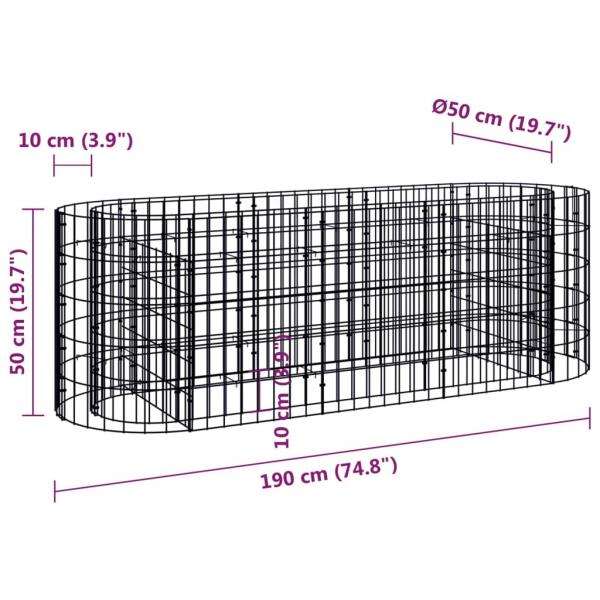 Gabionen-Hochbeet Verzinktes Eisen 190x50x50 cm