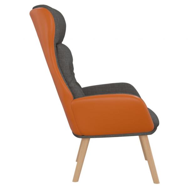 Relaxsessel Dunkelgrau Stoff und PVC