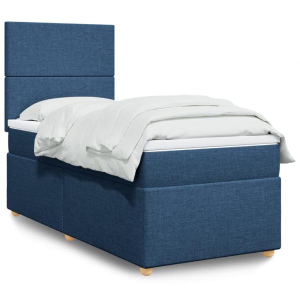 ARDEBO.de - Boxspringbett mit Matratze Blau 80x200 cm Stoff