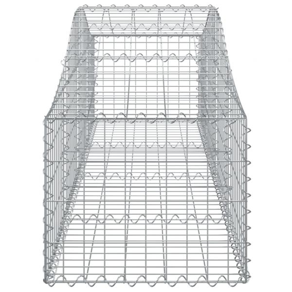 Gabionen mit Hochbogen 2 Stk. 200x50x40/60 cm Verzinktes Eisen