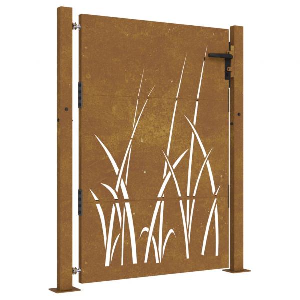 Gartentor 105x155 cm Cortenstahl Gras-Design