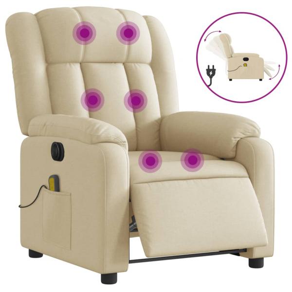 Massagesessel Elektrisch Creme Stoff