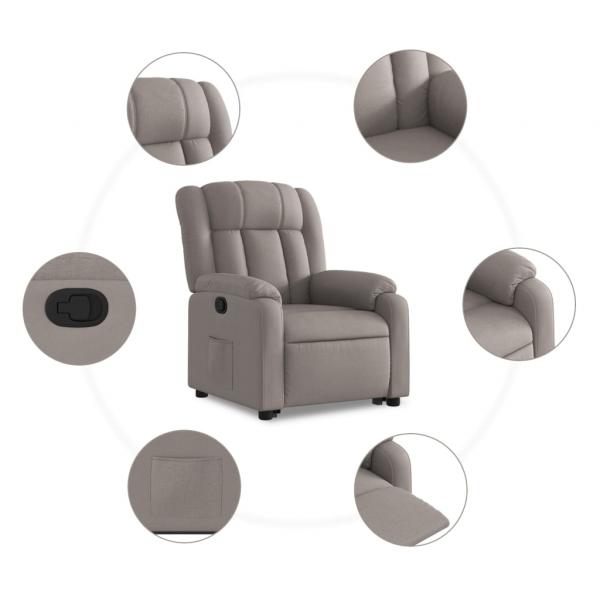 Relaxsessel mit Aufstehhilfe Taupe Stoff