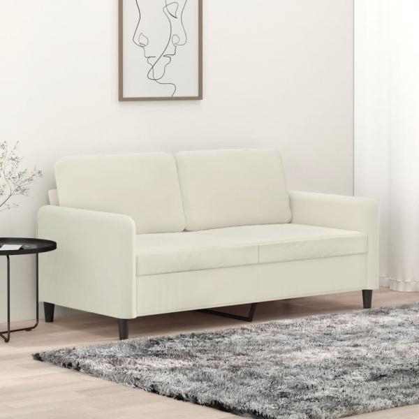 ARDEBO.de - 2-Sitzer-Sofa Creme 140 cm Samt