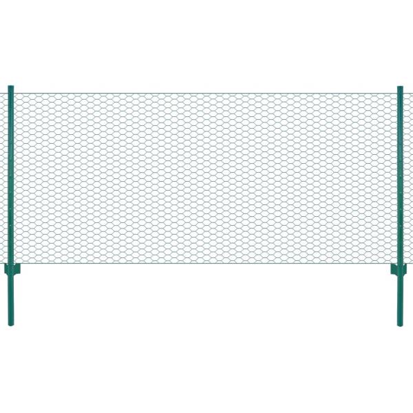 ARDEBO.de - Maschendrahtzaun mit Pfosten Stahl 25 x 0,75 m Grün