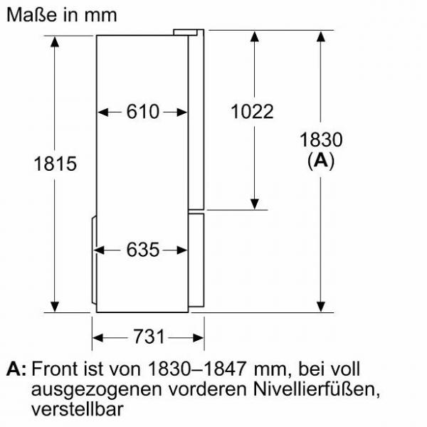 Bosch KFD96APEA Serie 6 Stand Kühl-Gefrierkombination, 90,5 cm breit, 574 L, Full No Frost, Eis-/Wasserspender, Wassertank, EcoMode, Home Connect, Gebürsteter Stahl AntiFingerprint