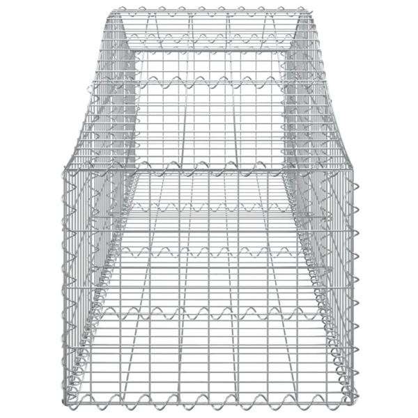 Gabionen mit Hochbogen 13 Stk. 200x50x40/60 cm Verzinktes Eisen